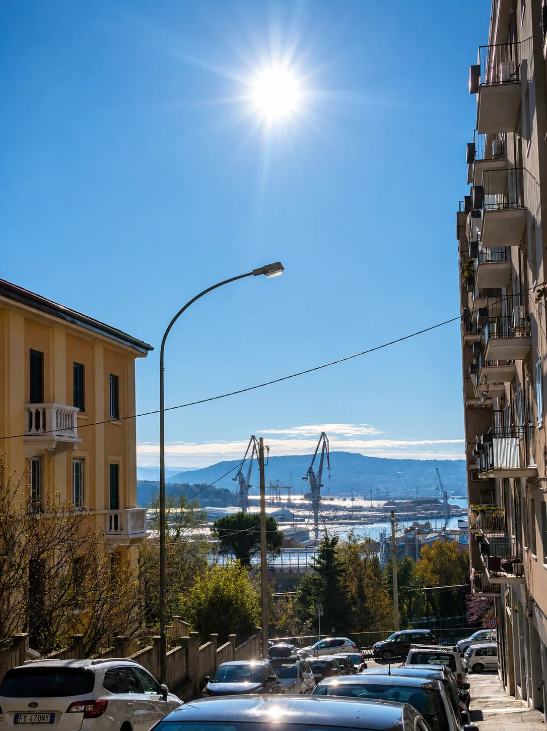 Via dei Navali che scende verso il porto di Trieste